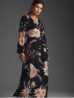 NWT Anthropologie Hutch Long Sleeve Wrap Dress Floral